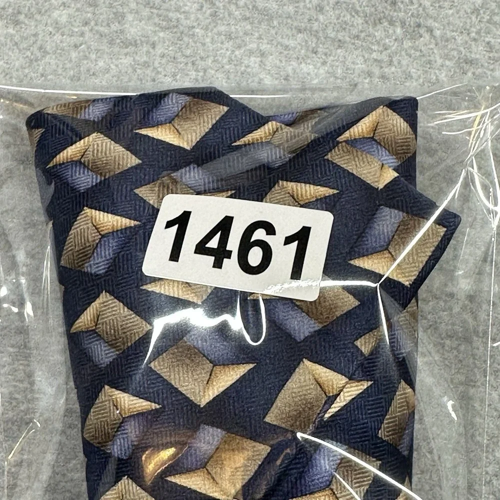 Nordstrom JZ Richards Mens Silk Neck Tie Blue Geometric 60x4